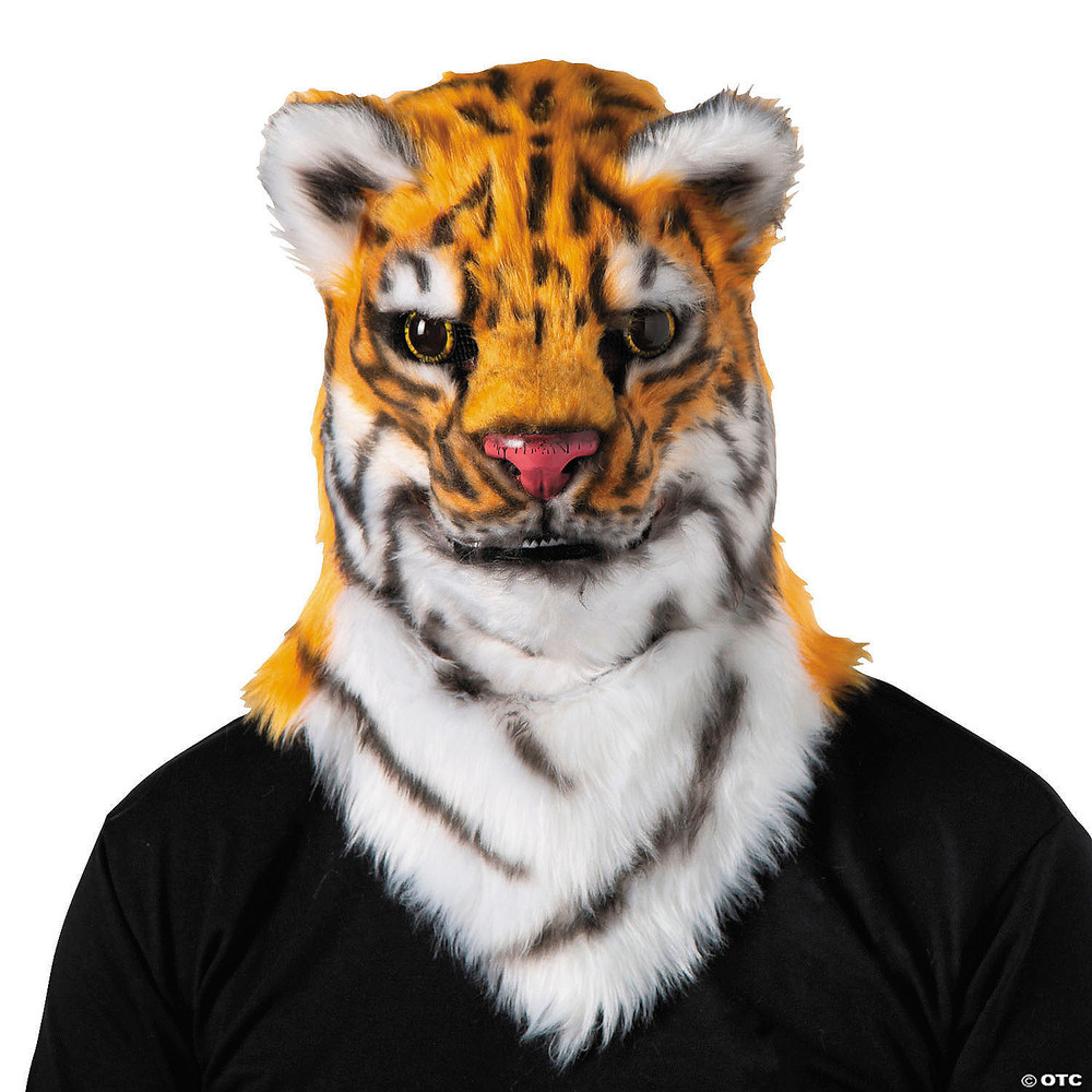 Adults Tiger Moving Mouth Overhead Mask