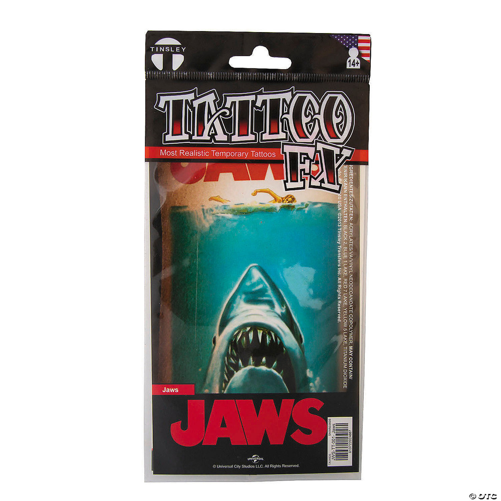 Tinsley Transfers Jaws Poster Art Temporary Tattoo