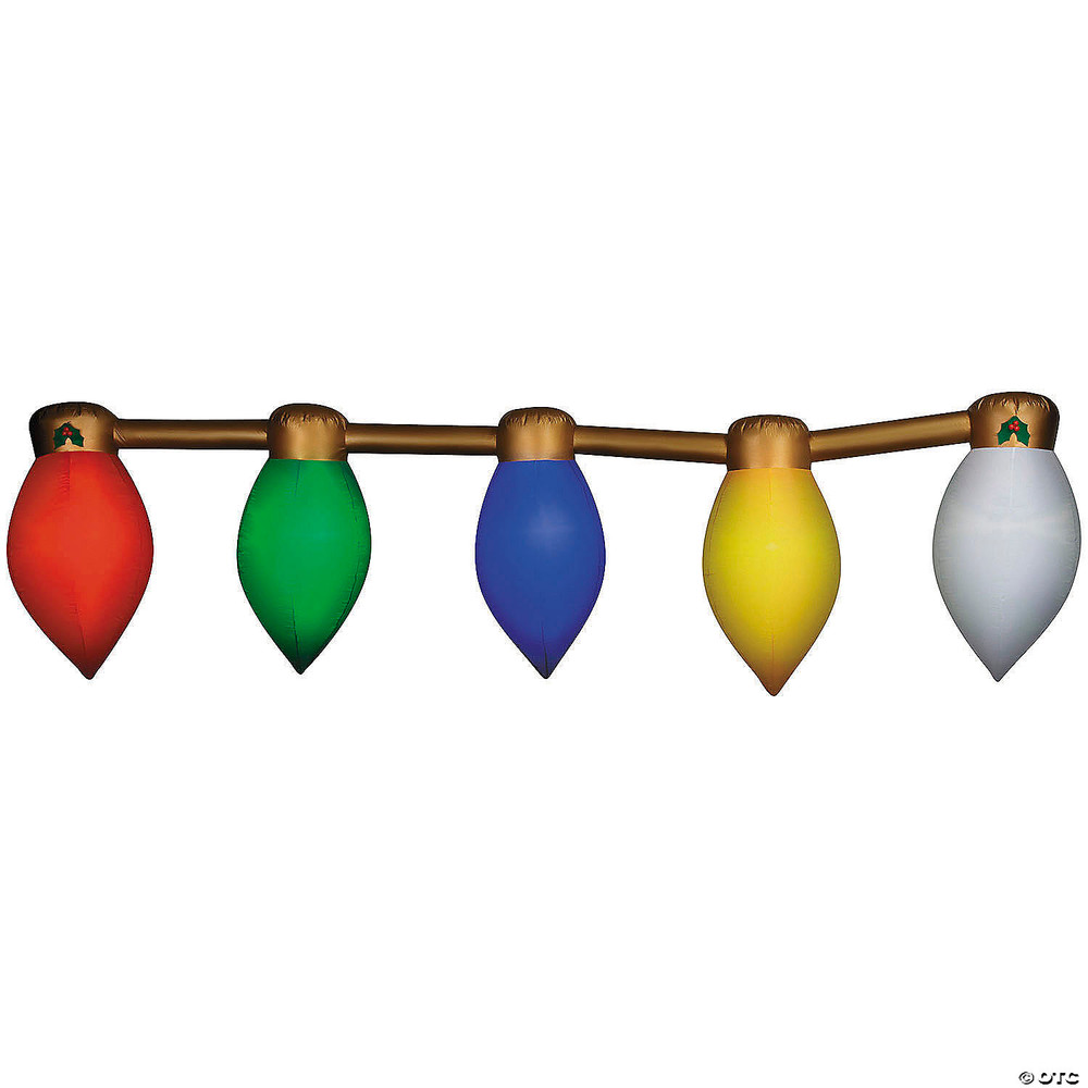 13 Ft. 5 3/4" Airblown Inflatable Hanging Multicolor Christmas Lightbulb String