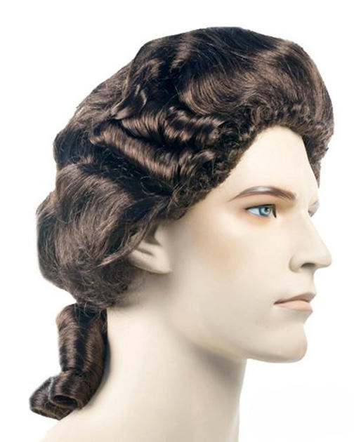 Lacey Brown Colonial Mens Costume Wig