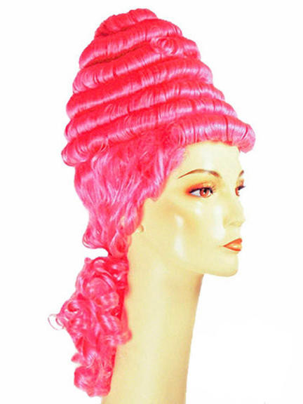 Lacey Pink Tower Colonial Ladys Costume Wig