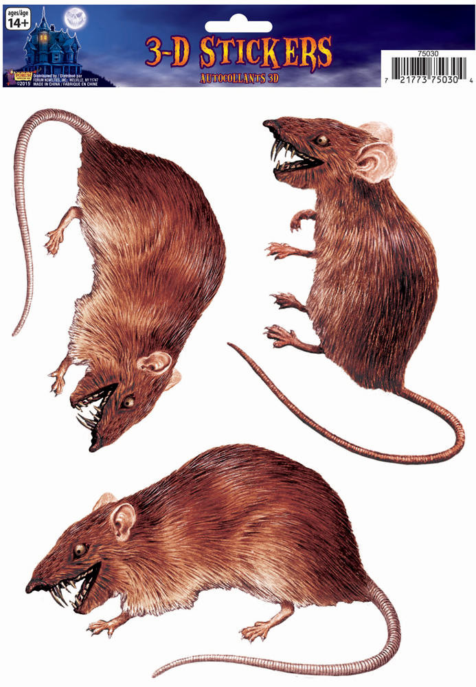 Forum Novelties Forum Novelties Rat 3D Cling