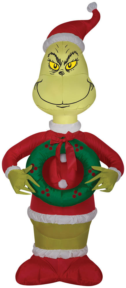 Gemmy Gemmy Airblown Grinch with Wreath - Sm