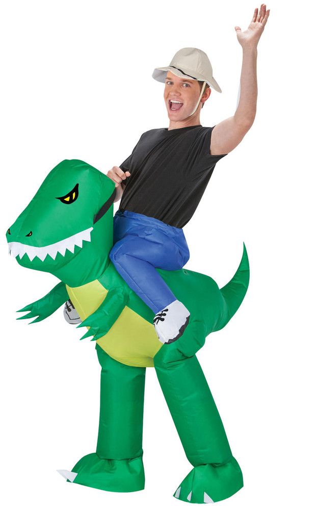 Gemmy Gemmy Mens Dinosaur Rider Inflatable Costume