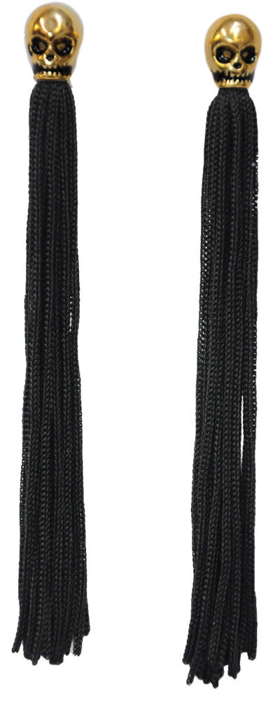 Girls Out Loud Girls out Loud Metal Skull Tassel Earrings