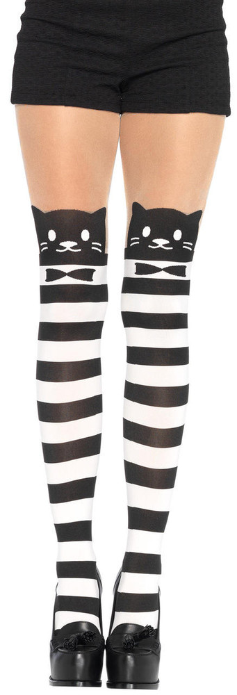 Leg Avenue Leg Avenue Opaque Fancy Cat Striped Pantyhose