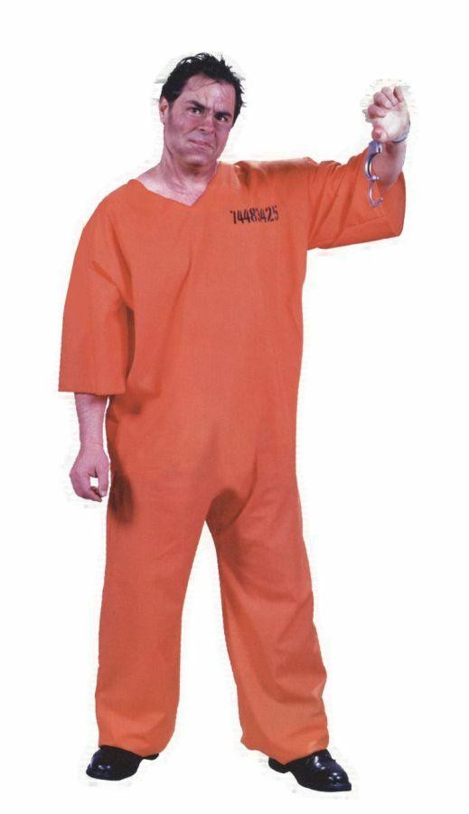Fun World Mens Plus Size Got Busted Orange Jumpsuit