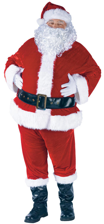 Fun World Mens Plus Size Santa Suit Complete Velour
