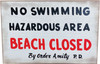 Jaws No Swimming Wood Sign