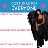58" Full-Length Featherless Black Angel Wings