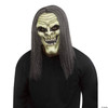 Adults Green Demon Vampire Full Mask with Gray Hair