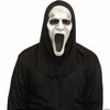Adults Silent Screamer Half Mask with Attached Black Hood