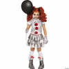 Girl's Gray, Red & White Dress Carnevil Clown Costume