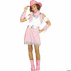 Girl's Pink, White & Silver Dress Sparkle Cowgirl Costume