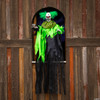 4 Ft. Hanging Animated Green & Black Clown Halloween Decoration
