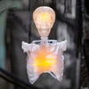 12 1/4" Light-Up Hanging Skeleton Torso with Fire Flashing Halloween Decoration