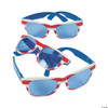 5 1/2" x 2" Kids Patriotic Plastic Novelty Sunglasses with Blue Lenses - 12 Pc.