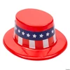 9 1/2" x 11 1/2" Patriotic Red, White & Blue Plastic Top Hats - 12 Pc.