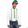 Adults Red, White & Green Stripe Holly Day Christmas Suspenders Kit