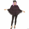 Adults Spiderweb Purple Glitter & Black Polyester Poncho