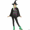 Kids Black, Green & Purple Witch Poncho Costume