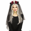 Adults Skull & Roses Horror Bridal Veil Headband