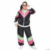Women's Multicolor 80's Track Suit Costume