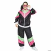 Women's Multicolor 80's Track Suit Costume