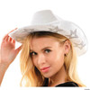 Adults White Cowboy Hat with Silver Studded Rhinestone Stars