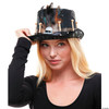 Adults Black Top Hat with Voodoo Skull
