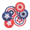 12" Patriotic Burst Hanging Paper Fan Decorations – 6 Pc.