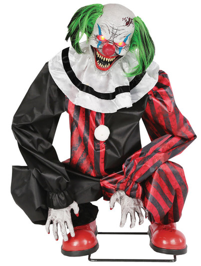 Seasonal Visions Seasonal Visions Animated Crouching Clown Red