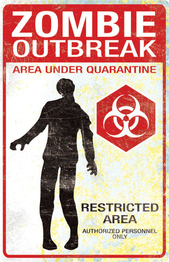 Sunstar Sunstar Zombie Outbreak Metal Sign