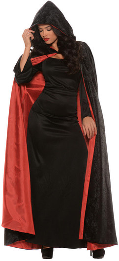 Underwraps Underwraps Hooded Velvet Cape with Lining