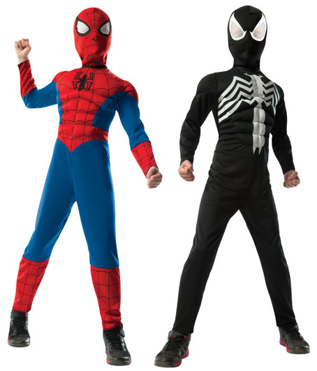 Rubies Boys 2 in 1 Reversible Muscle Chest Spider-Man Costume