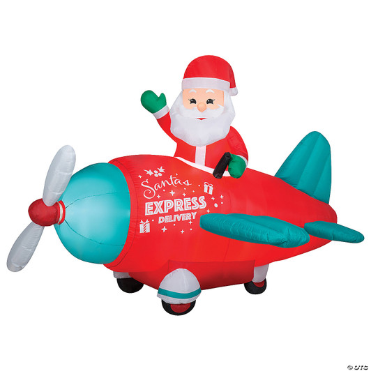 Animated Arblwn Snta In Vntg Plane Scene