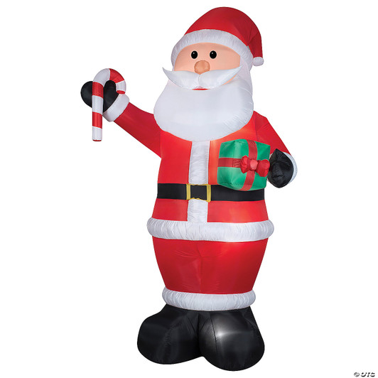 Arblwn Santa W/Gift And Candy Cane Giant