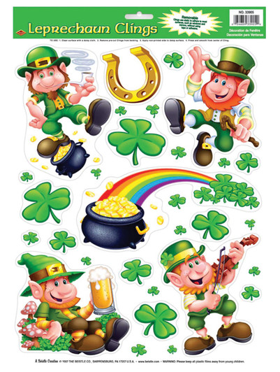Beistle Beistle Leprechaun Shamrock Clings