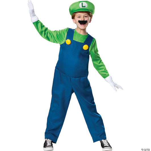 Child'S Super Mario Deluxe Luigi Costume