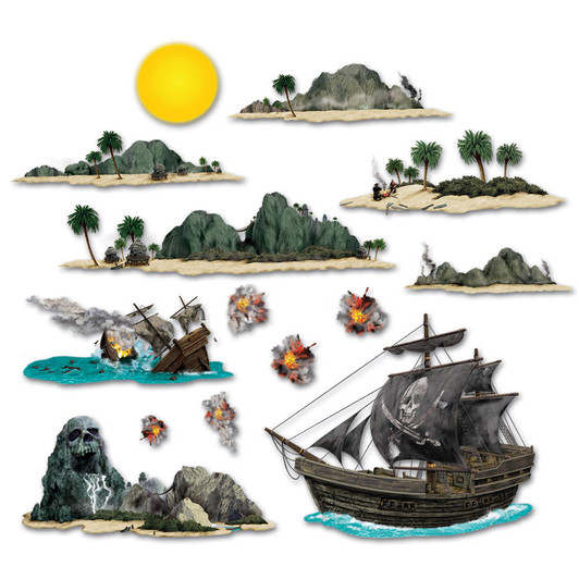 Beistle Beistle Pirate Ship and Island Props