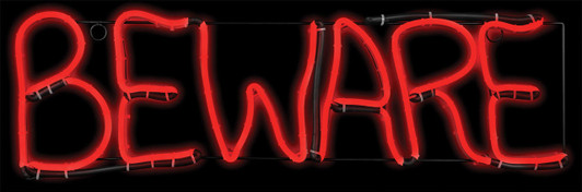Gemmy Beware Short Circuit Light Glo Led Neon Sign