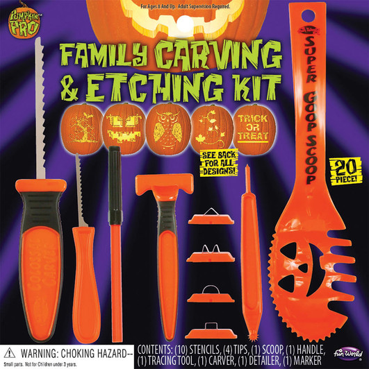 Fun World Fun World 20-Piece Pumpkin Carving and Etch Kit