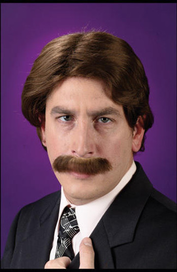 Fun World Fun World 70S Wig and Mustache Set