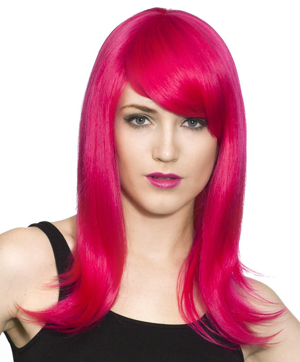 Enigma Long Hot Pink Cosplay Anime Costume Wig With Swept Bangs
