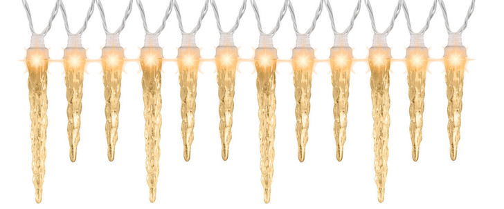 Gemmy Synchronized White Icicle String Lights 12-Count