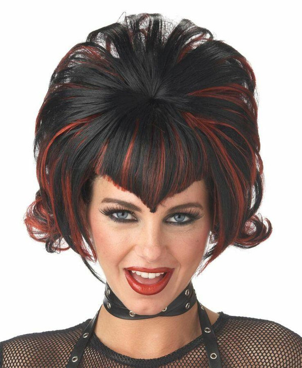 Seasonal Visions Seasonal Visions Goth Flip Wig - Black/Burgundy