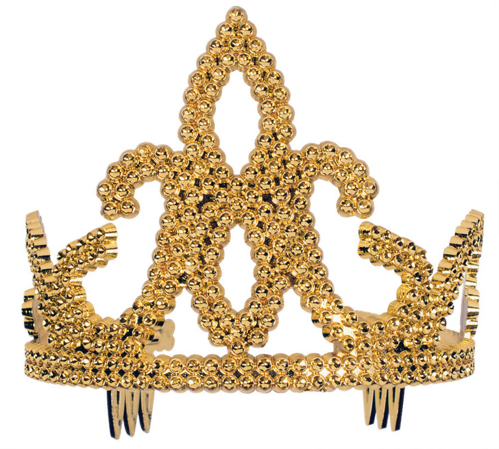 Forum Novelties Forum Novelties Girls Plastic Tiara with Combs - Gold