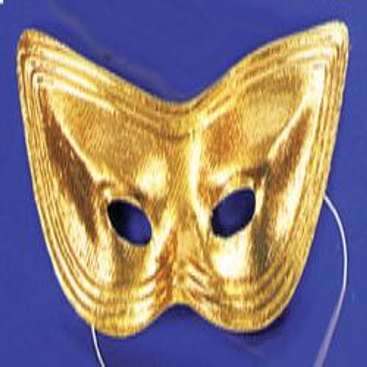 Morris Costumes Morris Costumes Lame Harlequin Mask - Gold