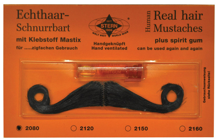 Morris Costumes Morris Costumes American Mustache - Real Hair - Black