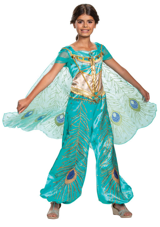 Disguise Girls Jasmine Teal Deluxe Costume - Aladdin Live Action